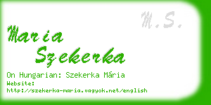 maria szekerka business card